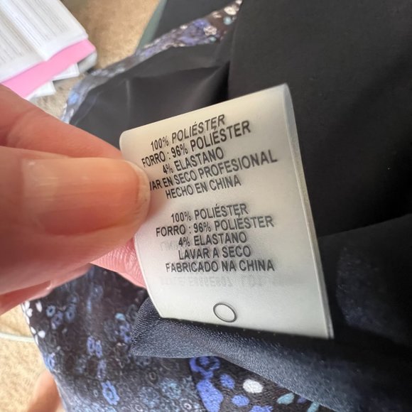 ELIE TAHARI Rosanna Blue Velvet Floral Sleeveless Summer Sheath Dress size 16 - Picture 12 of 13